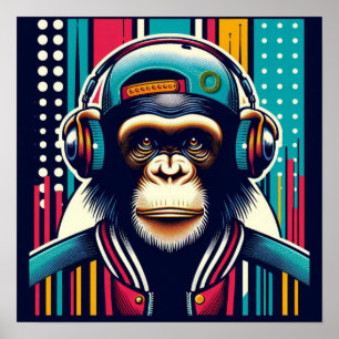 POP ART CHIMPANZEE 2 POSTER