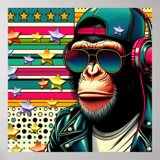 POP ART CHIMPANZEE 3 POSTER (Vorne)