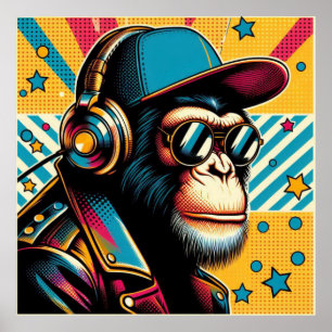 POP ART CHIMPANZEE 6 POSTER