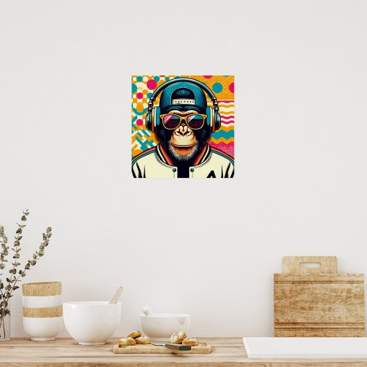 POP ART CHIMPANZEE POSTER (Küche)