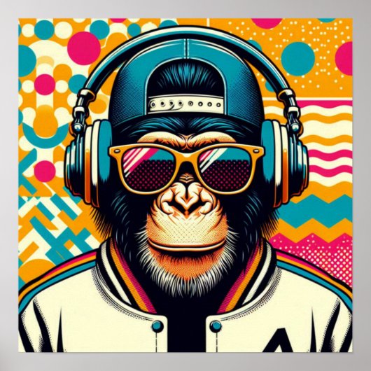POP ART CHIMPANZEE POSTER (Vorne)