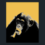 Pop Art Chimpanzee Poster<br><div class="desc">Digital Computer Animal Art - Uni Pop Kunst - Wilde Tiercomputer Bilder</div>