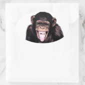 Pop Art Chimpanzee Sticken Zunge raus Ovaler Aufkleber (Tasche)