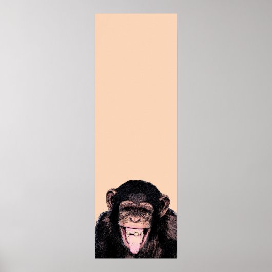 Pop Art Chimpanzee Sticken Zunge raus Poster (Vorne)