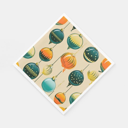 Pop Art Christmas Baubles Serviette (Ecke)