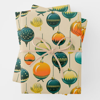 Pop Art Christmas Baubles Wrapping Paper Geschenkpapier Set
