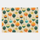 Pop Art Christmas Baubles Wrapping Paper Geschenkpapier Set (Vorderseite)