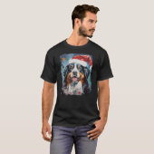 Pop Art Christmas Bernese Mountain Dog T-Shirt (Vorne ganz)