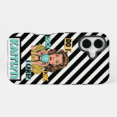 Pop Art Christmas Gift Exchange iPhone 16 Hülle (Rückseite (Horizontal))