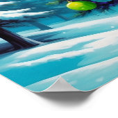 Pop Art Christmas with Neon Green Blue Purple  Poster (Ecke)