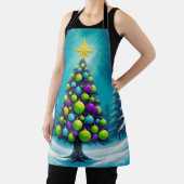 Pop Art Christmas with Neon Green Blue Purple Schürze (InSitu)