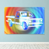 Pop Art Classic Car Leinwanddruck (Insitu (Holzboden))