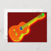 Pop Art Classic Guitar Postkarte (Vorne/Hinten)