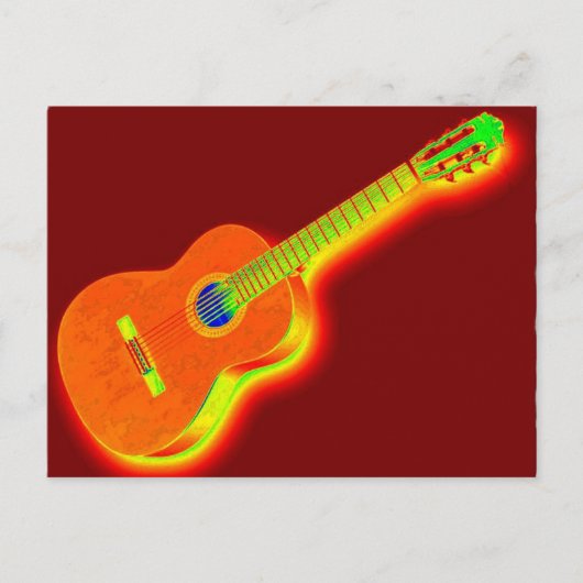 Pop Art Classic Guitar Postkarte (Vorderseite)