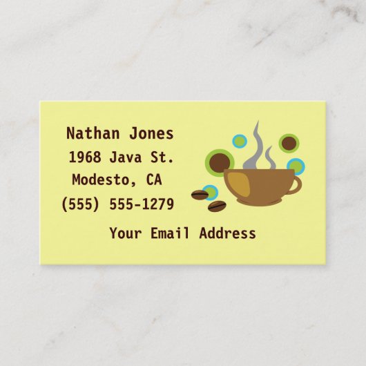 Pop Art Coffee Visitenkarte (Vorderseite)