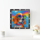 Pop Art Collection Quadratische Wanduhr (Zuhause)