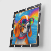 Pop Art Collection Quadratische Wanduhr (Winkel)