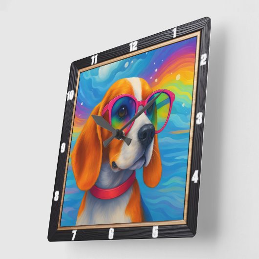 Pop Art Collection Quadratische Wanduhr (Winkel)