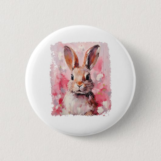 Pop Art Colorado Kaninchen Pink Button (Vorderseite)