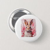 Pop Art Colorado Kaninchen Pink Button (Vorne & Hinten)