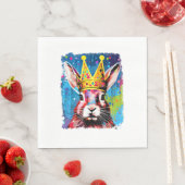 Pop Art Colorful Bunny Rabbit King Queen Serviette (Beispiel)