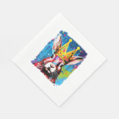 Pop Art Colorful Bunny Rabbit King Queen Serviette (Ecke)