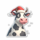 Pop Art Colorful Cow Christmas T-Shirt (1) Aufkleber (Vorderseite)