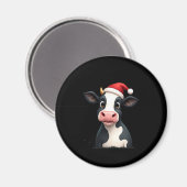 Pop Art Colorful Cow Christmas T-Shirt (1) Magnet (Vorderseite/Rückseite)