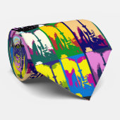 Pop Art Colorful Gitarrenmuster Krawatte (Gerollt)