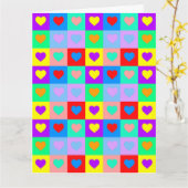 Pop Art Colorful Herzdesign Karte (Gelbe Blume)