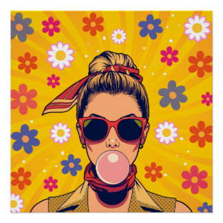 Pop Art Colorido Arte Moderna Vibrante Poster