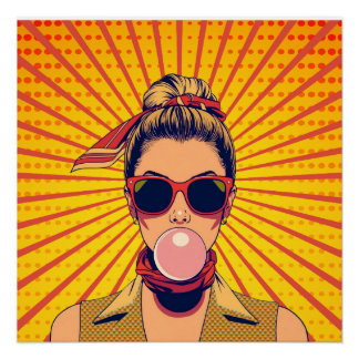 Pop Art Colorido Arte Moderna Vibrante Poster