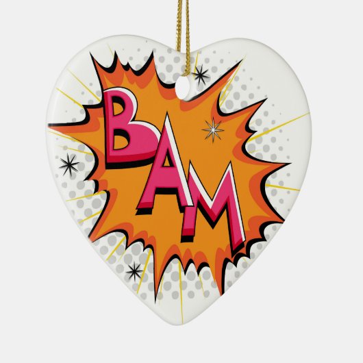 Pop Art Comic Bam! Keramik Ornament (Rechts)