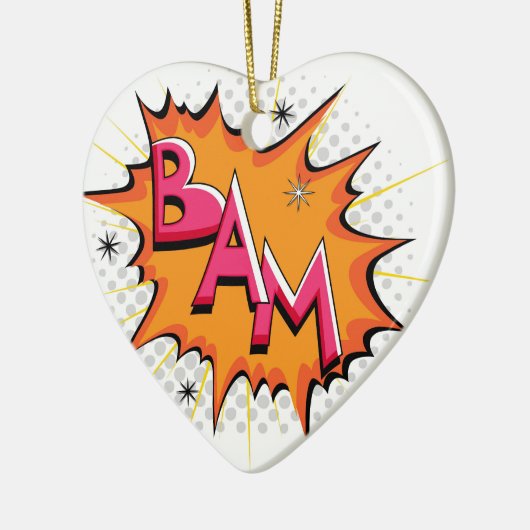 Pop Art Comic Bam! Keramik Ornament (Links)