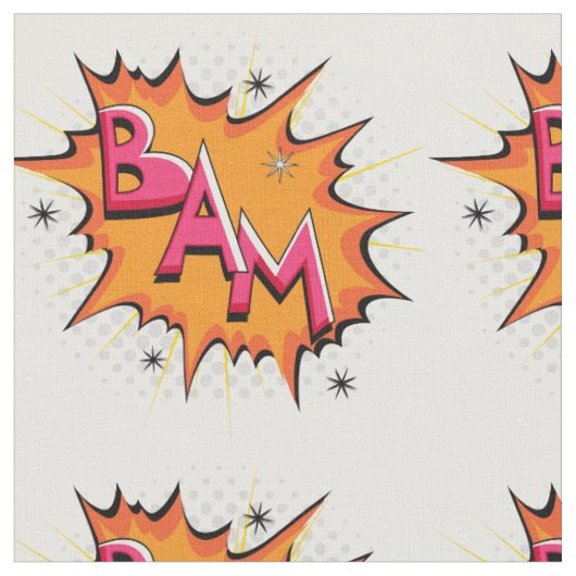 Pop Art Comic Bam! Stoff (Nahaufnahme)