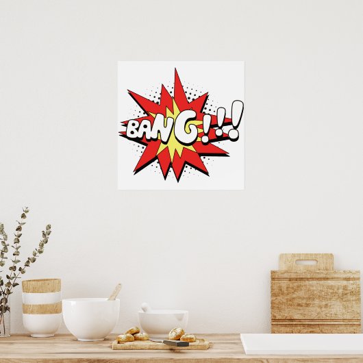 Pop Art Comic Bang! Poster (Küche)