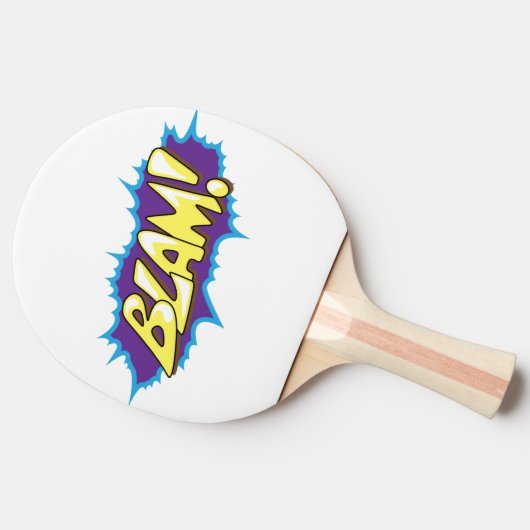 Pop Art Comic Blam! Tischtennis Schläger (Seitenansicht)