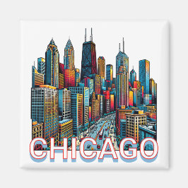 Pop Art Comic Book Art Chicago Magnet