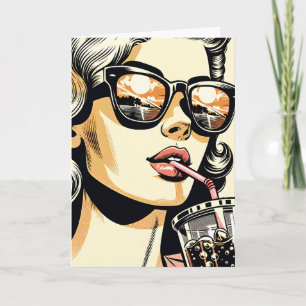 Pop-Art-Comic-Book-hübsche-Frau  Großartiger Somme Karte