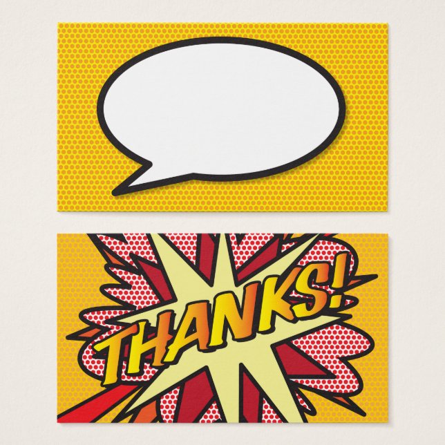 Pop Art Comic Book Speech Buble Danke (Vorne & Hinten)