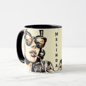 Pop Art Comic Buch Hübsche Frau Drink Soda Tasse (Vorderseite Links)