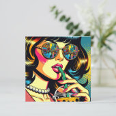 Pop Art Comic Buch Hübsche Frauen trinken Boba (Stehend Vorderseite)