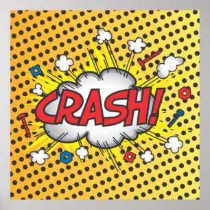 Pop Art Comic Buch inspiriert Crash! Poster
