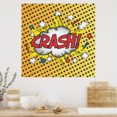 Pop Art Comic Buch inspiriert Crash! Poster (Küche)