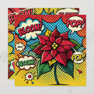Pop Art Comic Buch Poinsettia Scrapbook Einladung