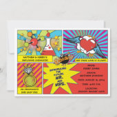 Pop Art Comic Buchbesetzung Einladung (Vorderseite)