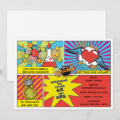 Pop Art Comic Buchbesetzung Einladung (Vorne/Hinten)