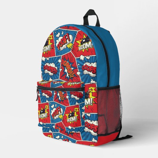 Pop Art Comic Buchdruckpaket Bedruckter Rucksack (Rückseitige Ecke Rechts)