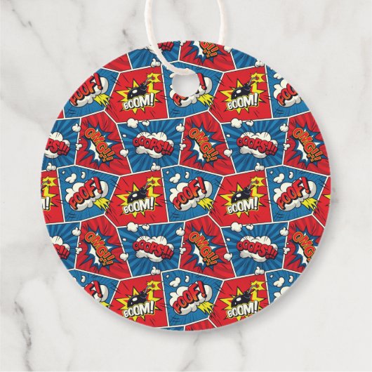 Pop Art Comic Buchführungen Geschenkanhänger (Rückseite)