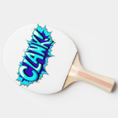 Pop Art Comic Clank! Tischtennis Schläger (Seitenansicht)